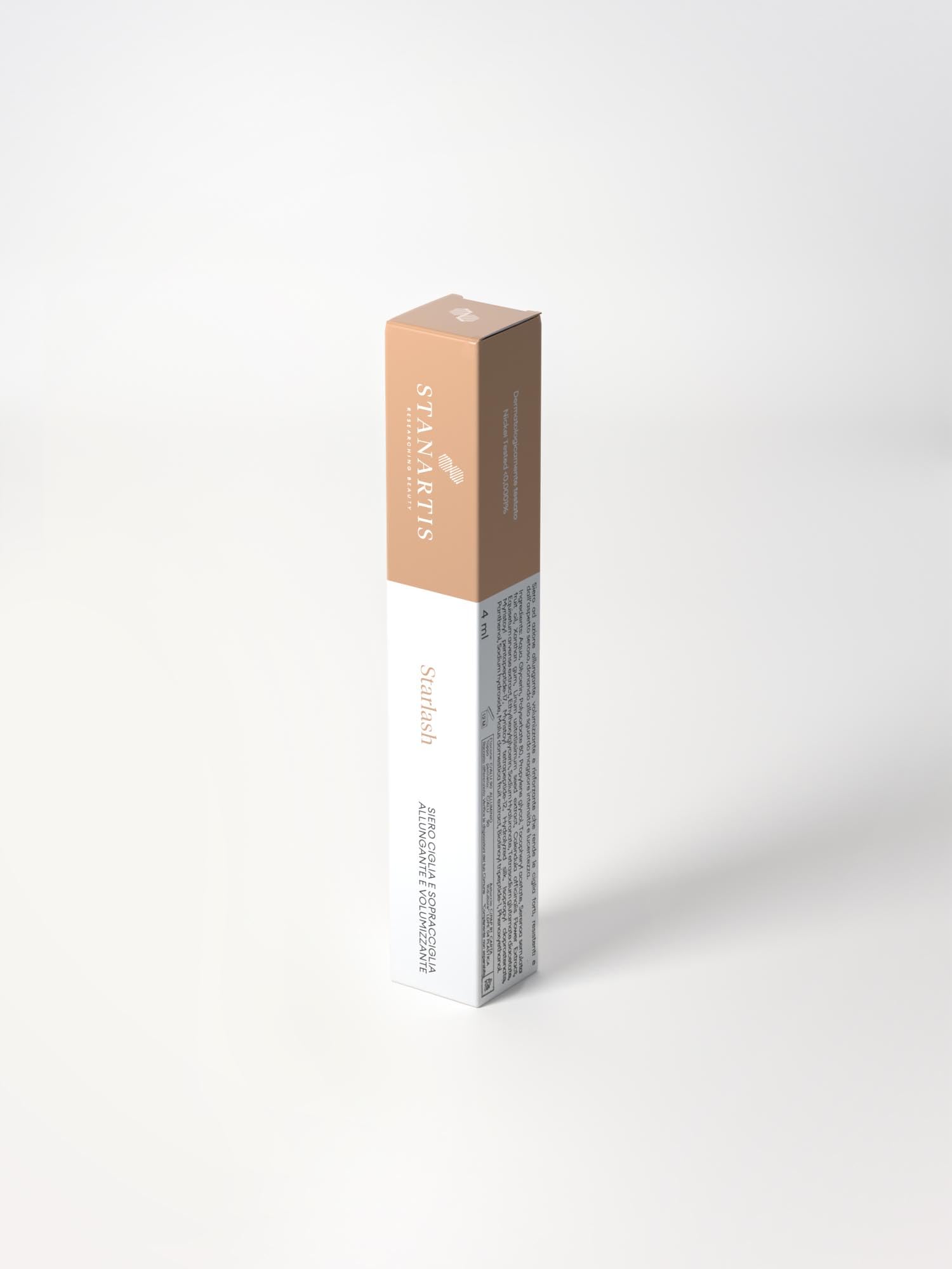 Stanartis Siero Ciglia e Sopracciglia con Peptidi e Fattori di Crescita, Trattamento Rinforzante e Infoltente per Ciglia Più Lunghe e Sopracciglia Più Dense, Formula Trasparente, 4 ml