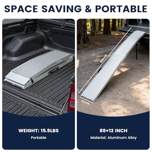 Rampa de aluminio plegable 7.5FT capacidad 850 lbs miniatura 3