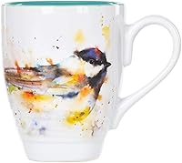 Vista 10 de DEMDACO Dean Crouser Acuarela 16 onzas Taza de pájaro de cerámica brillante con mango de fácil agarre (Nido de colibrí)