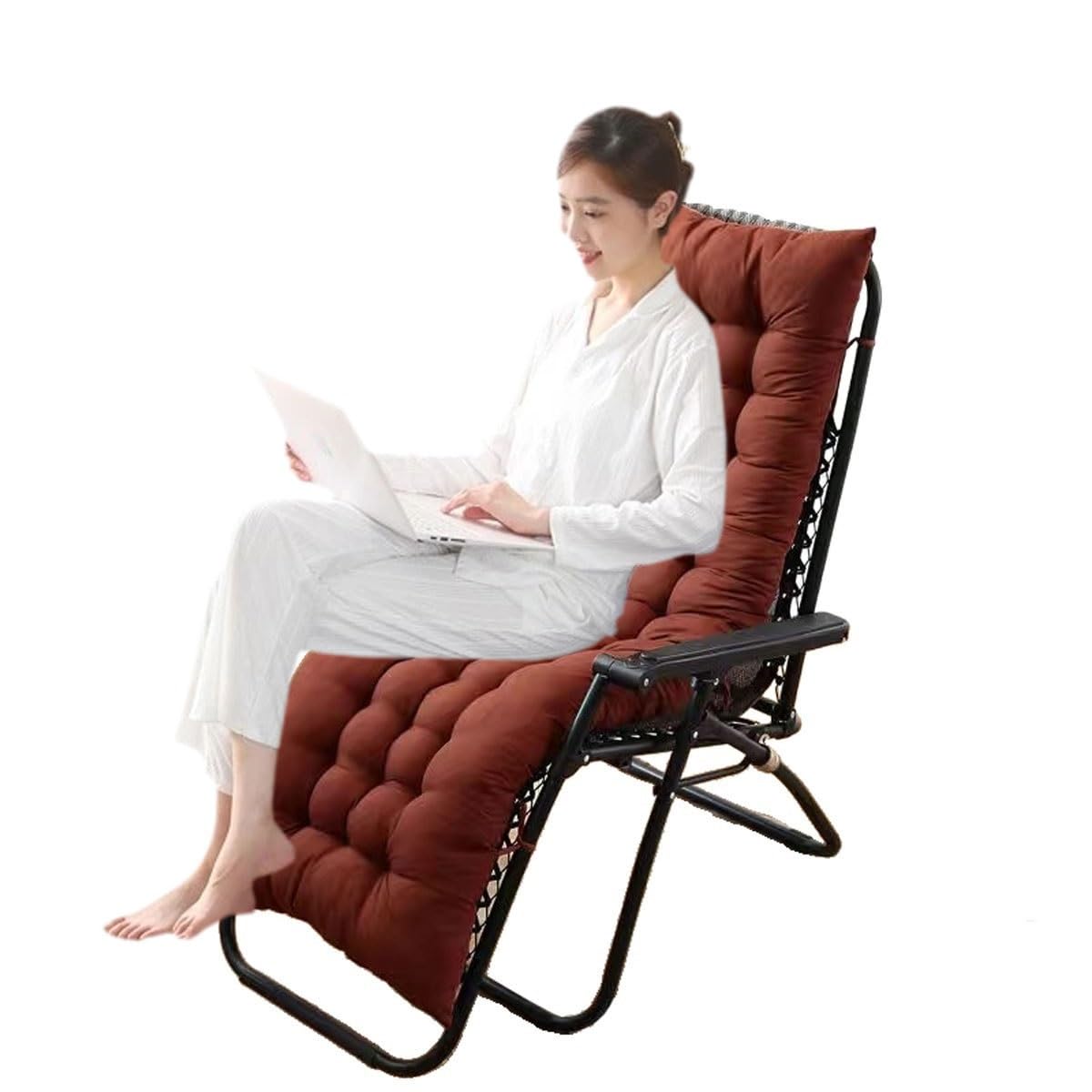 Sun Lounger Cushion Outdoor/Indoor 170*53/125*53CM Thick Garden Chair Recliner Relaxer Rocking Chair Cushion Replacement Bench Seat Cushion Pads, Cushion Pads With Backrest For Holiday Travel ( Color