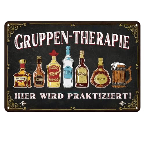 Lustige Bar Zeichen, Retro Blechschild mit Sprüchen, Gruppen-therapie Hier Wird Praktiziert, vintage Metallschild für Wand Hängende Zeichen wie Häuser, Bars, Kaffeebars, Clubs