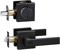 CielsaDawn Matte Black Front Door Lock Set: Keyed Alike Deadbolt & Handle for Heavy Duty Exterior Security (1-Pack)