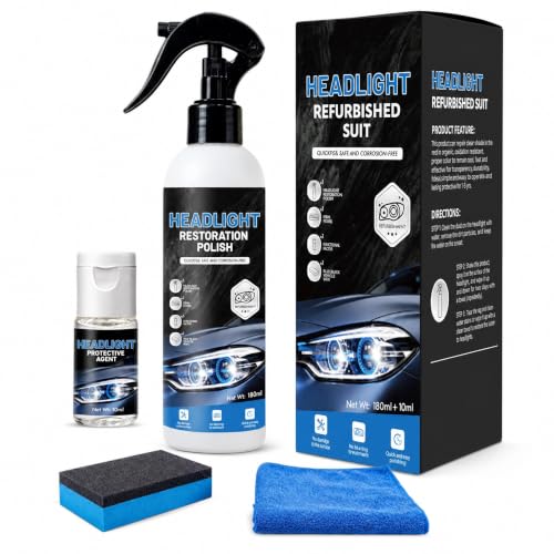 Headlight Restoration Kit Removes Oxidation & Yellowing UV Coating