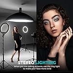 Weilisi 10" Ring Light with Stand 72'' Tall & Phone Holder,38 Color Modes Selfie Light with Tripod Stand,Stepless Dimmable/Speed LED Ring Light for iPhone & Android,YouTube, Makeup,TIK Tok - Image 3