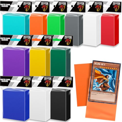 Kitoyz 1200Pcs Card Sleeves for Trading Cards,Matte Card Penny Sleeves Deck Card Protectors Fit for MTG,TCG,Baseball,Game Cards(12 Colors)