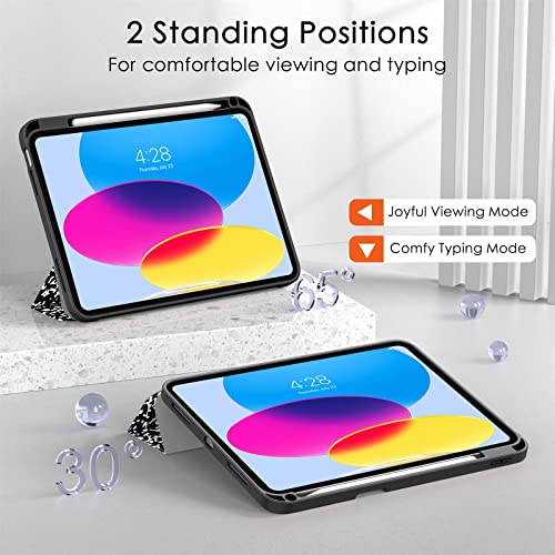 Soke New Ipad 10Th Generation Case 2022 10.9 Inch With Pencil Holder - [Full Body Protection + Auto Wake/Sleep+ Soft Tpu Back Cover], Book Black #TOP3