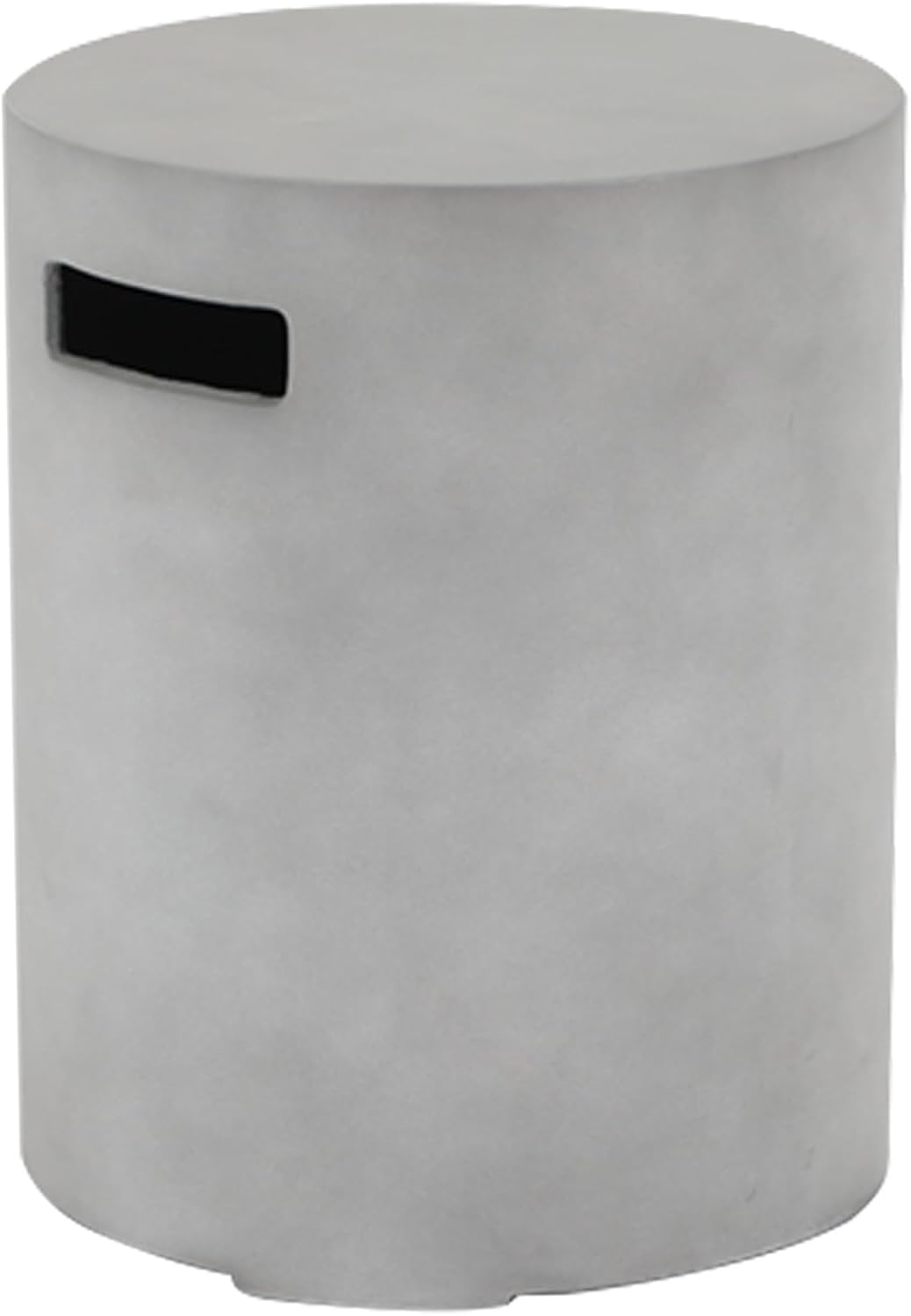 Propane Tank Cover Table Round - Outdoor Concrete Tank Holder Table Hideaway 20 LBS Propane Tank for Fire Pit, 20'' Heavy-Duty Tank Storage with Tank Seat, Side Handles, Gray