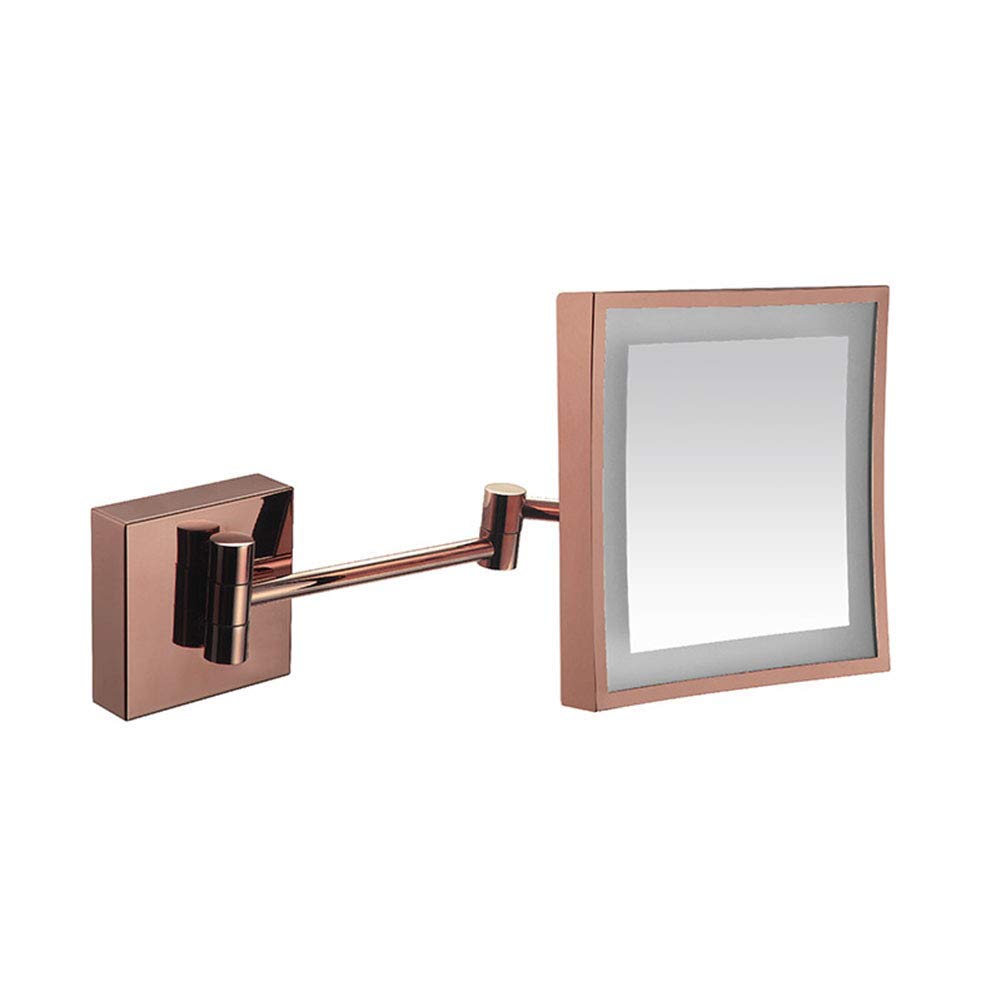 Miroir carré for salle de bain pivotant 360 avec lumière LED intégrée