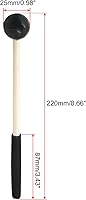 Vista 2 de Palillos de percusión de 8 pulgadas con cabeza y mango de goma, mazos de tambor de madera para xilófono, Glockenspiel, negro