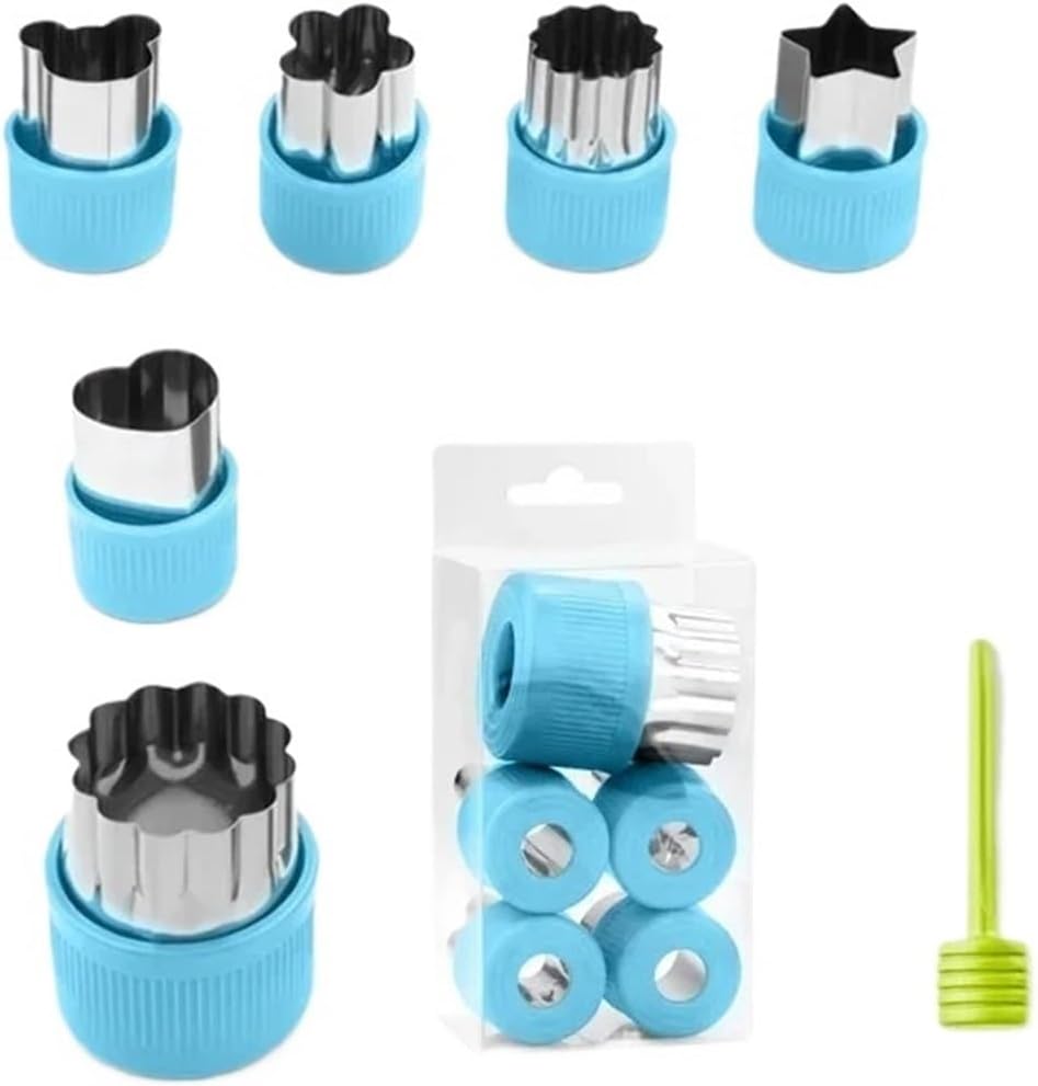 Vegetable Cutter 6-10pcs Cookie Cutter Embosser Vegetable Cutter Portable Stainless Steel Fruit Cutting Die Kitchen Accessories Baking Tools Convenient(Purple 8pcs)