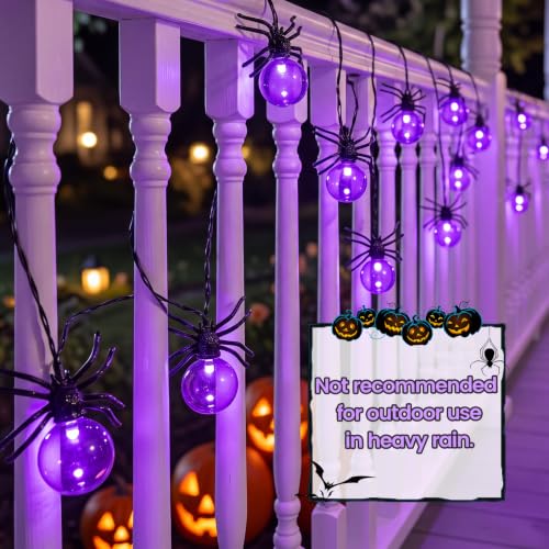 Patifaire Large Spider Halloween String Lights, Battery Powered with Timer - image 6