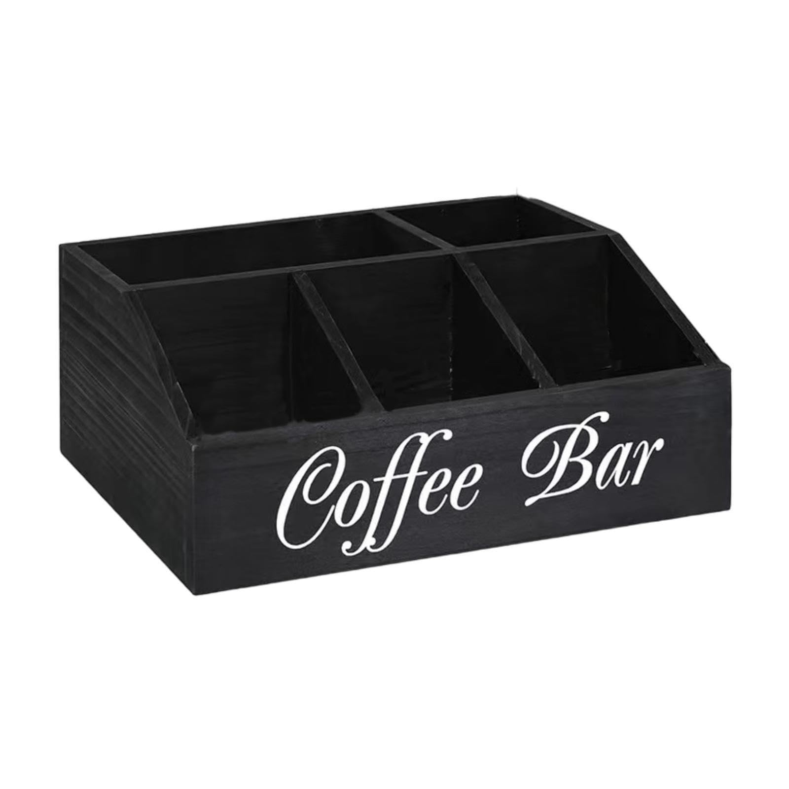 Zambuph Coffee Station Organizer Rustic Coffee Bar Decor Wooden,Style B