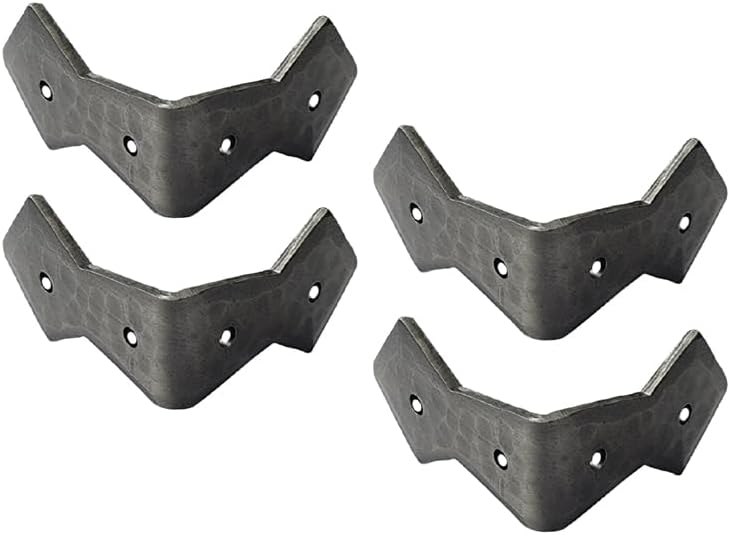 Adonai Hardware 2 Inch Abba Antique Iron Hand Forged L-Corner (Supplied as 4 Pieces per Pack) - Antique Brushed Nickel