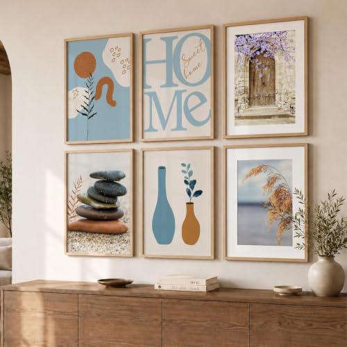 Image of kotart Boho Theme wall art for home decor, living room, bed room | Poster with frames wall hanging paintings | Boho digital wall art (10x13 inch, G)