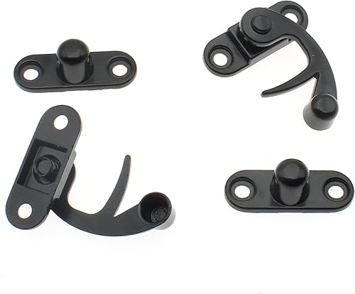 Miniatura 4 de Paquete de 4 cierres de gancho antiguo, cierre de bloqueo oscilante de aleación de zinc con tornillos de montaje para joyero, gabinete, caja de