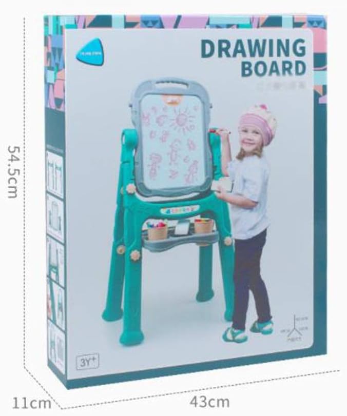 子供 落書きボード 磁気英数字イーゼルを含む追加のアクセサリーセットを持つ子供のイーゼル製図板をダブル両面 知育学習玩具 (色 :