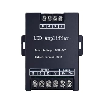 Led Repeater RGB Strip Light Dimmer Amplifier 45A RGB Amplifier for 5050,3528 RGB LED Colorful Strip Light DC5-24V MAX3*15A