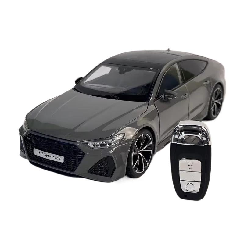 Alloy Body Detailed Interior 1:18 for AUDI RS7 Key Remote Control Version Alloy Sports Car Model Diecast Metal Racing Vehicle Sound Light Battery not included(Gray)