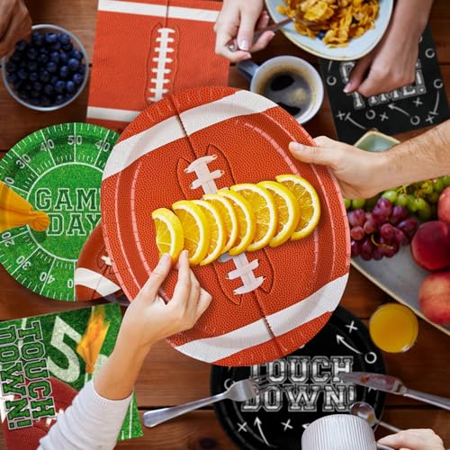 Football Party Supplies Kit for 24 Guests - Includes Large 12.5in Plates, Dessert Plates, Napkins, Cups, Banner and Touchdown Tablecloth - for Football Birthday and Tailgate Party Decorations - Image 6