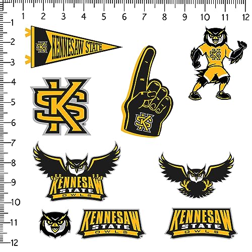 Image of Kennesaw State University 8ct Vinyl Large Deluxe Stickers Variety Pack - Laptop, Water Bottle, Scrapbooking, Tablet, Skateboard, Indoor /Outdoor - Set of 8