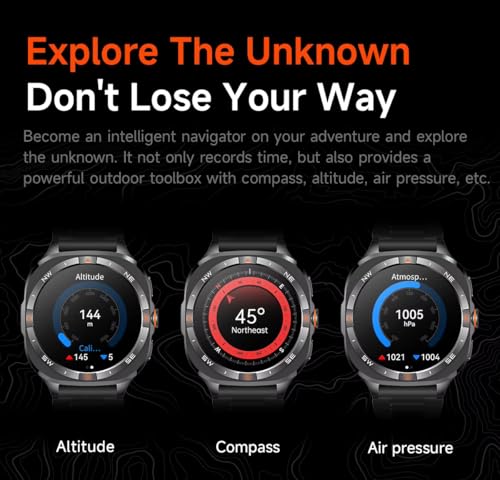 Image of Shyenah G400 Sports & Adventure GPS Tracking Smartwatch-1.46 HD | Military Design | Compass, Altimeter & Barometer | HR & SpO2 Monitoring | Bluetooth Calling | Video Watchface | 800mAh (Black)