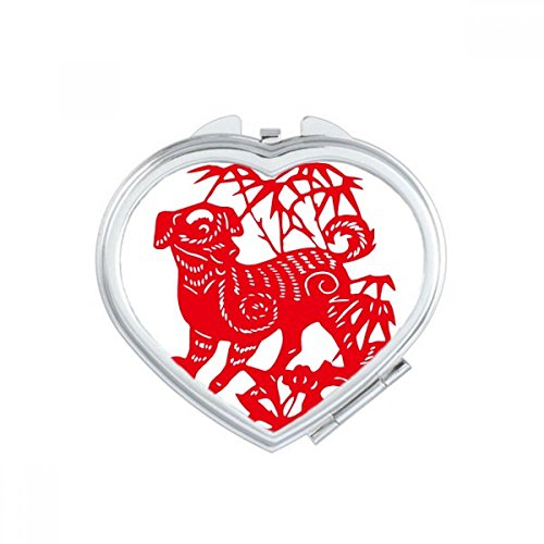 Miroir de maquillage compact portable multicolore illustration chien