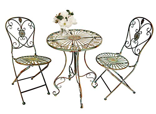 Westcharm Folding Heart & Peacock Bistro Set