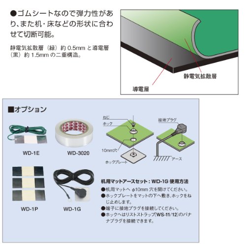 (未使用･未開封品)　goot 静電マット 緑 10m巻 WD-130 p1m72rm Amazon | 太洋電機産業(goot) 静電マット 緑 10m巻 WD-130 | ハンダゴテ