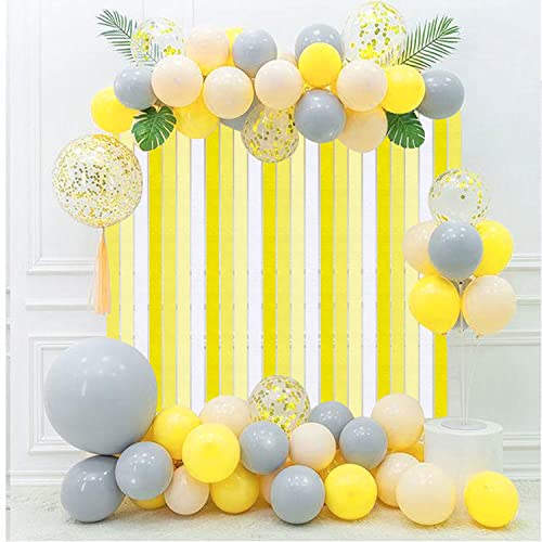 Light Yellow Crepe Paper Streamers 8 Rolls, Party Streamers For Birthday Wedding Baby Bridal Shower Decorations Halloween Christmas Craft Supplies (1.8 Inch X 82 Ft/Roll，656Ft ) #TOP4