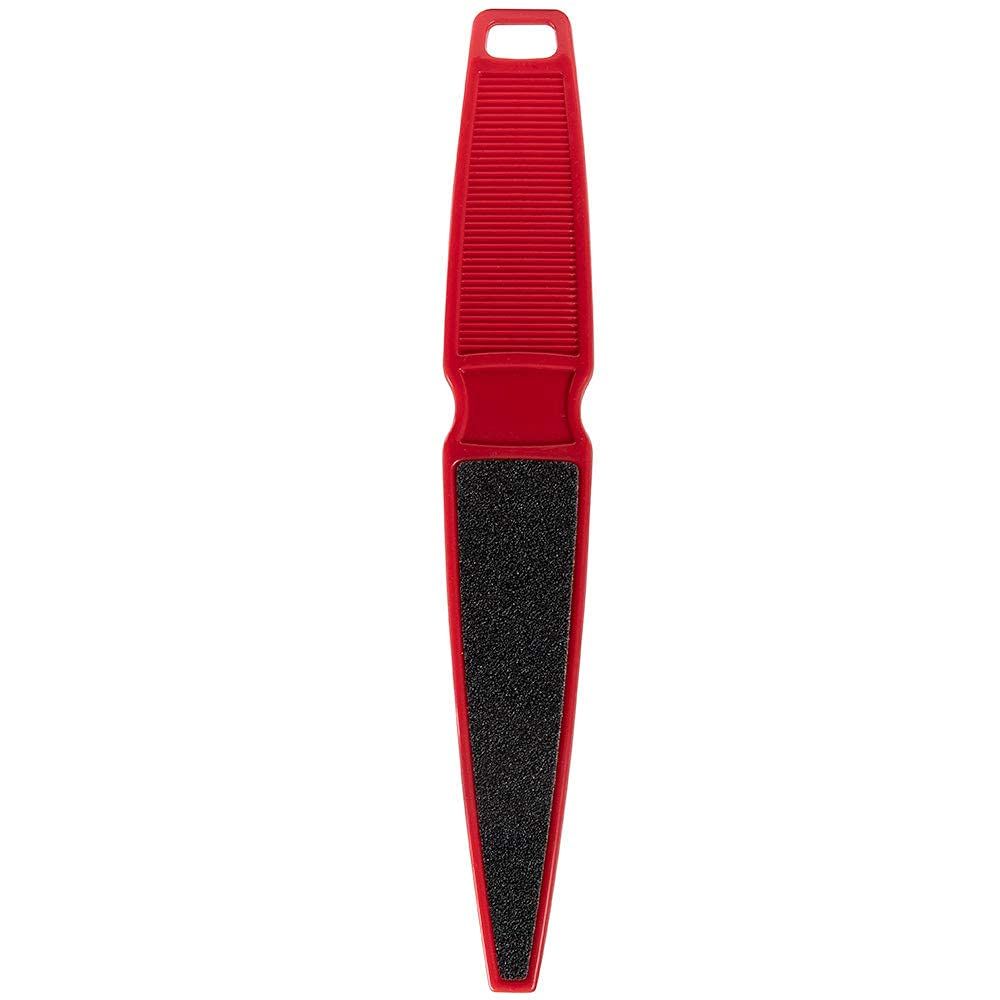 ForPro Professional Collection Pedicure Paddle Foot File, Double-Sided for Heels, Disposable & Sanitizable, 80/180 Grit, Red, Pack of 12