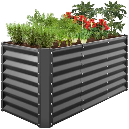 Best Choice Products 4x2x2ft Outdoor Metal Raised...