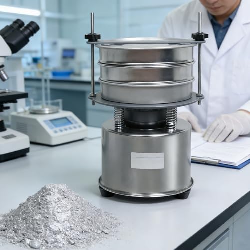 vnmudzeo Tamis Vibrant éLectrique, Tamis en Acier Inoxydable De 8 à 16 Mesh, 1400 à 1680 Battements/Min, pour La Boulangerie, La Cuisine Et Les Laboratoires...