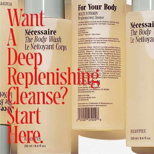 Nécessaire The Body Wash. Bergamot. Multi-Vitamin Gel Cleanser. Nourish, Soften. Hypoallergenic. Dermatologist-Tested. No Sls/Sles. 250 Ml / 8.4 Fl Oz #TOP1