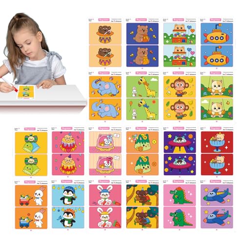 Juego De Cartas De Memoria - Encuentra Las Diferencias con Tarjetas Educativas - Juguetes Educativos para El Desarrollo Infantil Y Juego De Observación Infantil