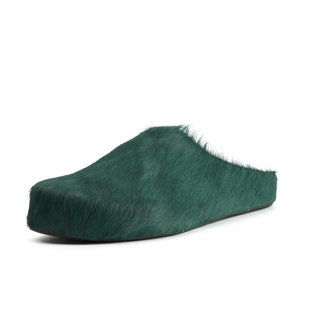 XOBZJH Designer Real Fur Slides Sandals For Women 2024 Trendy,Slip on Shoes Women's Mules& Clogs Comfortably,Fashion Cute Ladies Flat Luxury Slippers