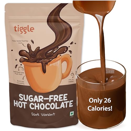 Image of Tiggle Sugar-Free Dark Hot Chocolate | Pack of 6 Cups | As seen on Shark Tank India| Thick and Chocolatey | Low Calorie | Keto Friendly Hot Chocolate | 100 gms | 100% Natural & Vegan