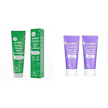 Perfora Classic Mint Toothpaste - 125g | Enamel Safe Teeth Whitening Toothpaste for Men & Women | | Perfora Purple Whitening Toothpaste-150g (75g X 2) | v34 Colour Corrector For Teeth | Purple Tooth