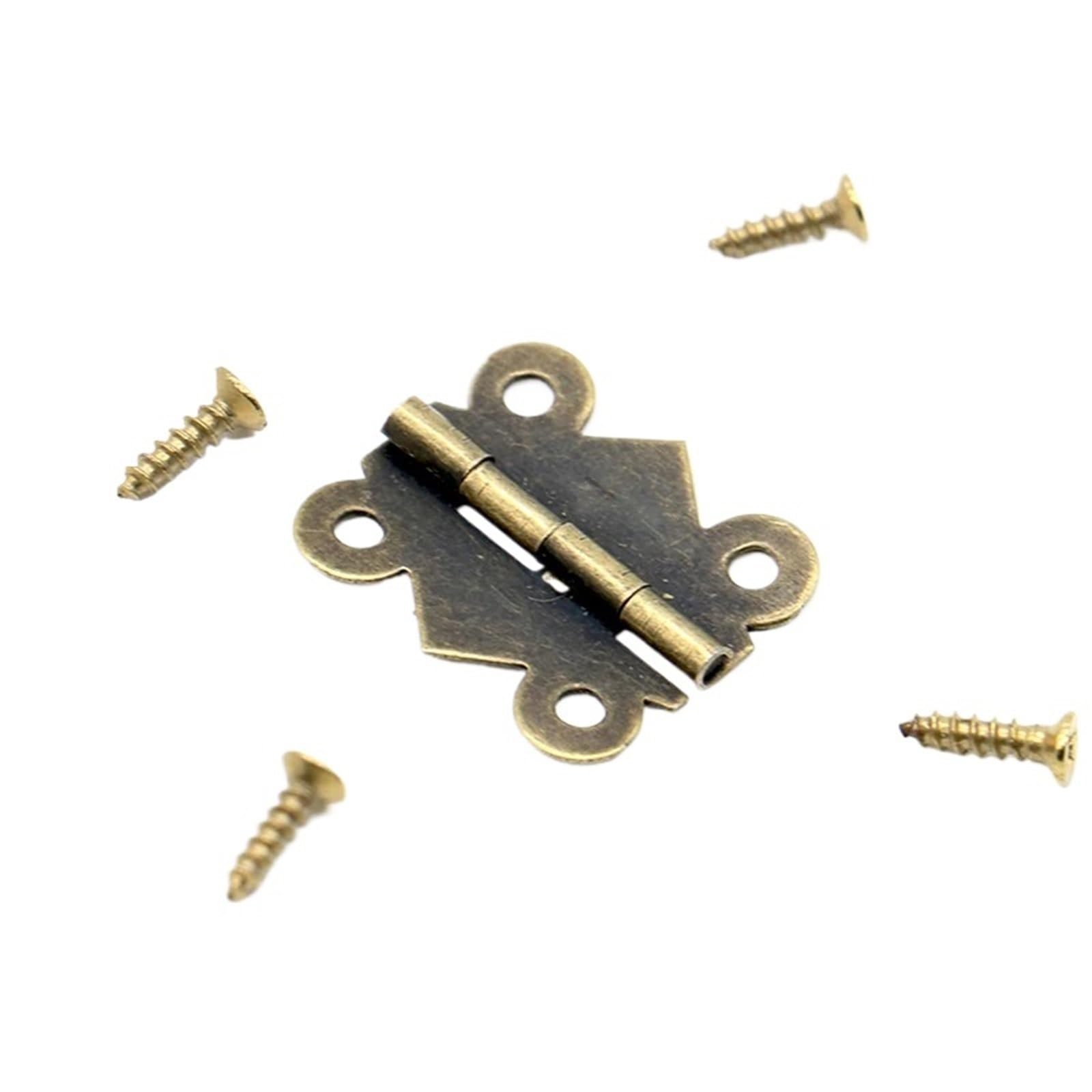 10pcs Door Hinges Cabinet Drawer Hinge(Bronze-20x17mm-10pcs)