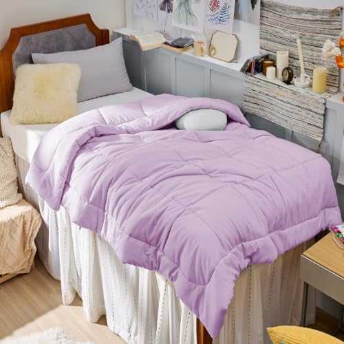 Image of Bedsure Comforter Duvet Insert - Quilted Comforters Twin Size, All Season Duvet, GentleSoft Down Alternative Bedding, with 8 Tabs, Gifts for Women /Men, Light Purple, Twin 88 x 68 Inches