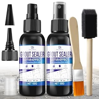 Grout Sealer, 200ml Waterproof Tile Sealer for Shower Tile, Floor, Kitchen - 2-in-1 Spraying & Squeezing Application - Clear Fast Dry Stain Resistant Grout Sealant for Bathroom, Shower, Marble