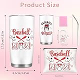 RUBOAOA Baseball Mom Gifts Set, Mother’s Day Gift Box for Baseball Moms with 20 OZ Tumbler Cosmetic Bag Keychain Set, Sport Mom Essentials Accessories, Birthday Gifts for Mothers from Boys Girls