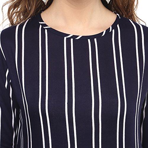 Image of mayra Women's Crepe Blue Color 3 /4 Sleeve Top