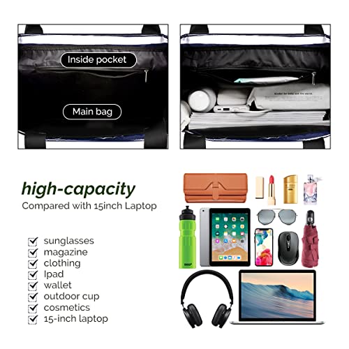Image of Buringer HOMESPON Large Tote Bag with Pockets shoulder bag Lightweight for Travel Hiking Beach Gym
