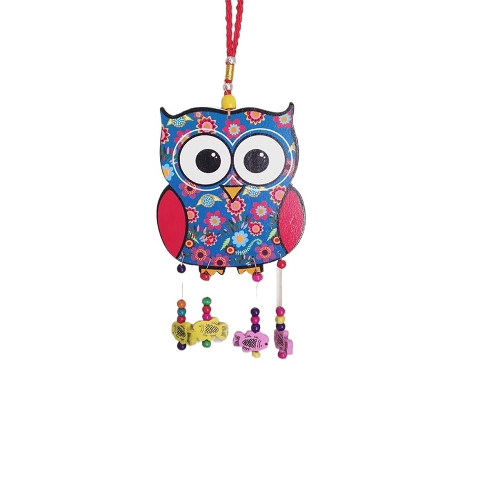Outdoor Wind Chimes Painted Wooden Wind Chime Outdoor Spinner With Bells Home Garden Decoration Ornaments(Color01)
