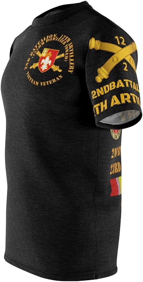 MIP All Over Printing - Army - 2nd Battalion, 12th Artillery - 155mm Towed - Vietnam Veteran with Vietnam War Ribbons