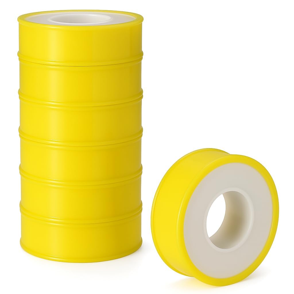 Cinta de Teflón Fontanería 10 Rollos – 12 mm x 12 m x 0,1 mm – Cinta Impermeabilizante Hilo Agua, Gas, Calefacción | Cinta de Teflón Fontanero Impermeable | Cinta Antifugas Accesorios