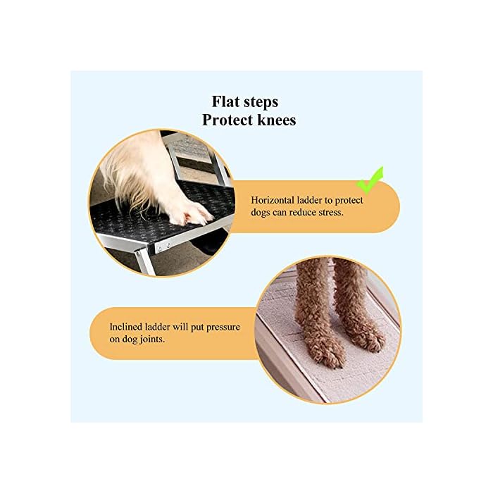 Dog Ramps For Large Dogs SUV with 5 Stairs, Lunvi Upgraded Aluminum Frame Pet Steps for Truck, cars, High Beds, Portable and Stair for Large Dog up to 200Lbs with Light weight and Non-slip Surface - Image 7