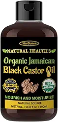 Óleo de rícino preto jamaicano (300 ml) - 100% puro para crescimento de cabelos, cílios e sobrancelhas, soro de prevenção de queda de cabelo