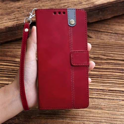 Image of Excelsior Flip Cover for Xiaomi Redmi Note 15, Poco M8 | Premium PU Leather | 360 Degree Protection (Red)