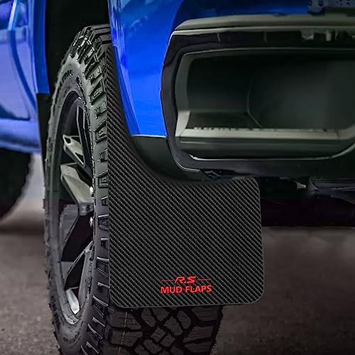 Image of XUKEY Universal Mud Flaps, Front and Rear Deluxe Molded Black Splash Guards, PP+TPO Plastic, 2-Pack Set with Screw Fixings, for Car, Pickup, SUV, Van, Truck(R.S MUD Flaps Logo)
